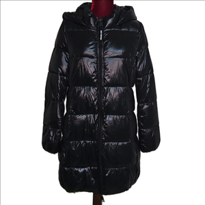Juicy Couture Shiny Black Puffer Coat Size Medium